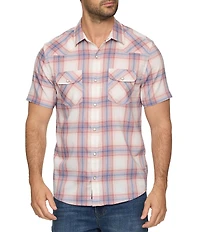 Flag and Anthem UPF Performance Short Sleeve Plaid Print Western Shirt