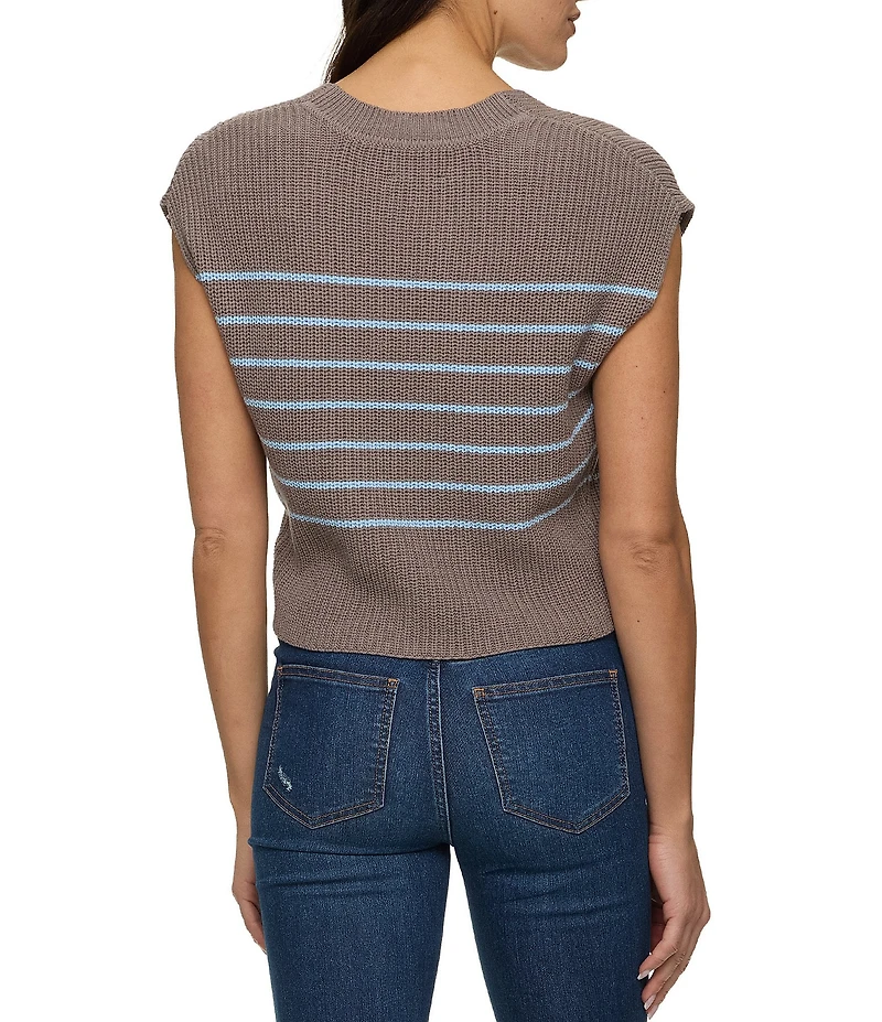 Flag and Anthem Valencia Horizontal Striped Dolman Sleeve Sweater Vest