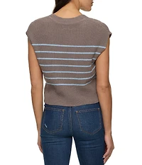 Flag and Anthem Valencia Horizontal Striped Dolman Sleeve Sweater Vest