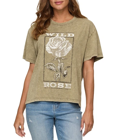 Flag and Anthem Wild Rose Short Sleeve Boyfriend T-Shirt