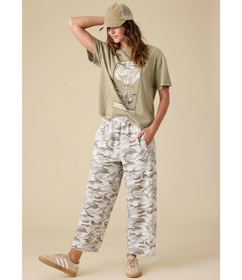Flag and Anthem Wild Rose Short Sleeve Boyfriend T-Shirt