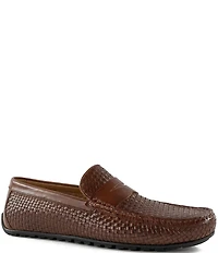 Flag LTD. Mario Woven Leather Penny Driver Loafers