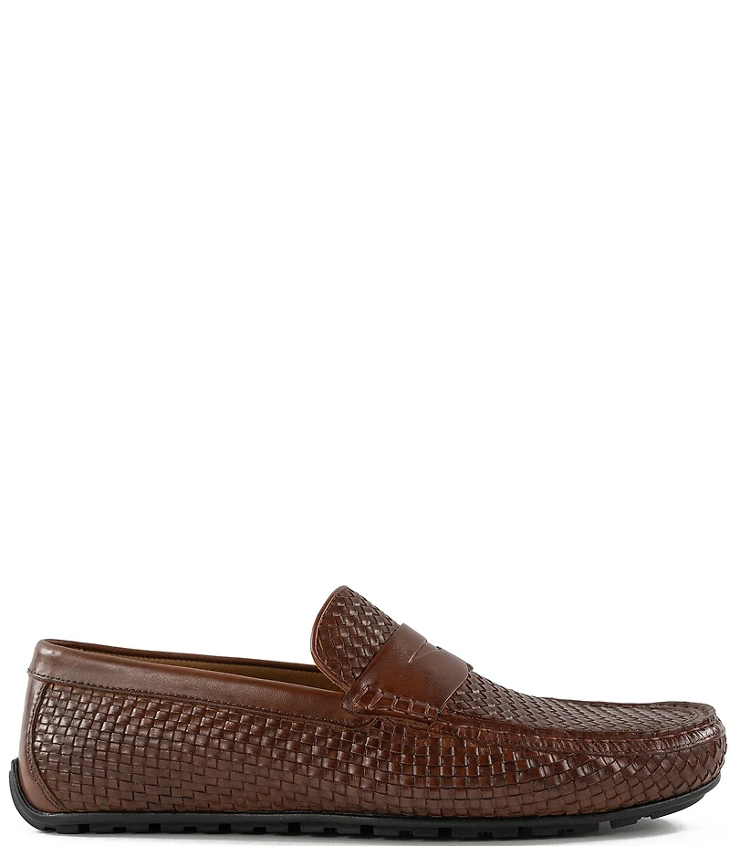 Flag LTD. Mario Woven Leather Penny Driver Loafers