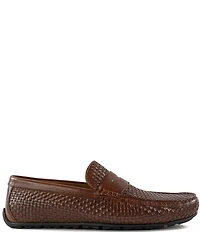 Flag LTD. Mario Woven Leather Penny Driver Loafers