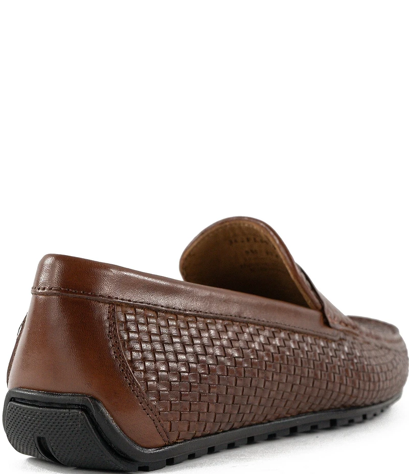 Flag LTD. Mario Woven Leather Penny Driver Loafers