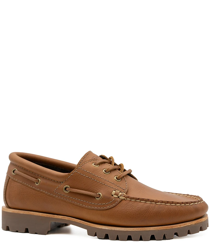 Flag LTD. Men's Ayden Moc Toe 3-Eye Leather Boat Shoes
