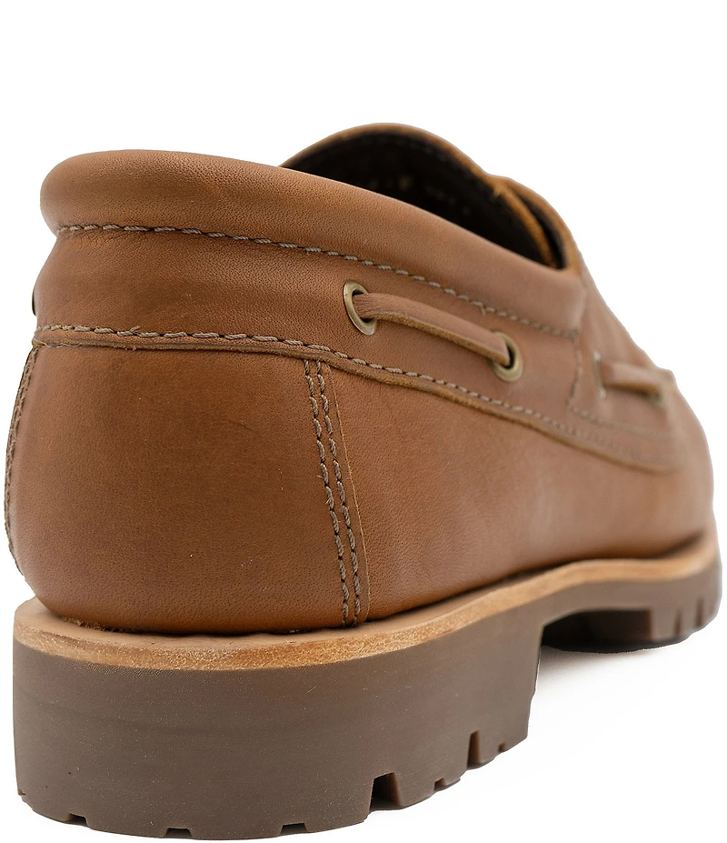 Flag LTD. Men's Ayden Moc Toe 3-Eye Leather Boat Shoes