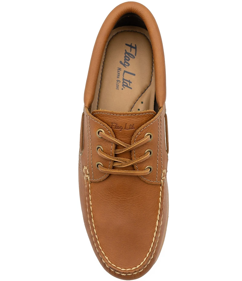 Flag LTD. Men's Ayden Moc Toe 3-Eye Leather Boat Shoes