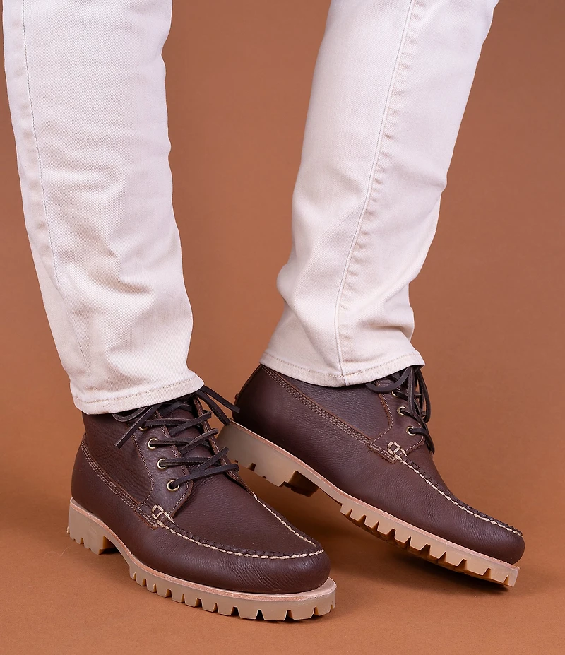 Flag LTD. Men's Ayden Moc Toe Waterproof Leather Lace Up Chukka Boots