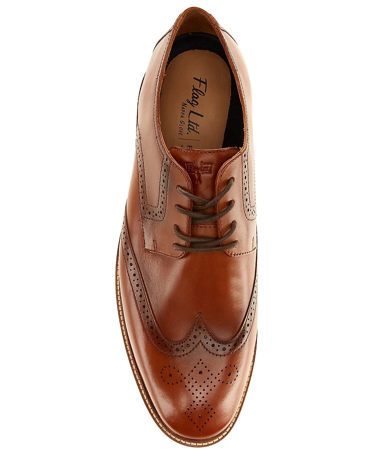 Flag LTD. Men's Colston Leather Hybrid Brogue Detail Wingtip Oxfords