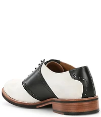 Flag LTD. Men's Copley Nubuck Leather Brogue Detail Saddle Dress Shoes