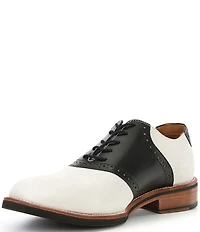 Flag LTD. Men's Copley Nubuck Leather Brogue Detail Saddle Dress Shoes