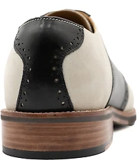 Flag LTD. Men's Copley Nubuck Leather Brogue Detail Saddle Dress Oxfords
