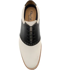 Flag LTD. Men's Copley Nubuck Leather Brogue Detail Saddle Dress Oxfords