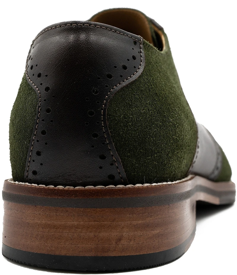 Flag LTD. Men's Copley Suede and Leather Brogue Detail Saddle Dress Oxfords