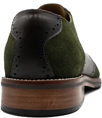 Flag LTD. Men's Copley Suede and Leather Brogue Detail Saddle Dress Oxfords