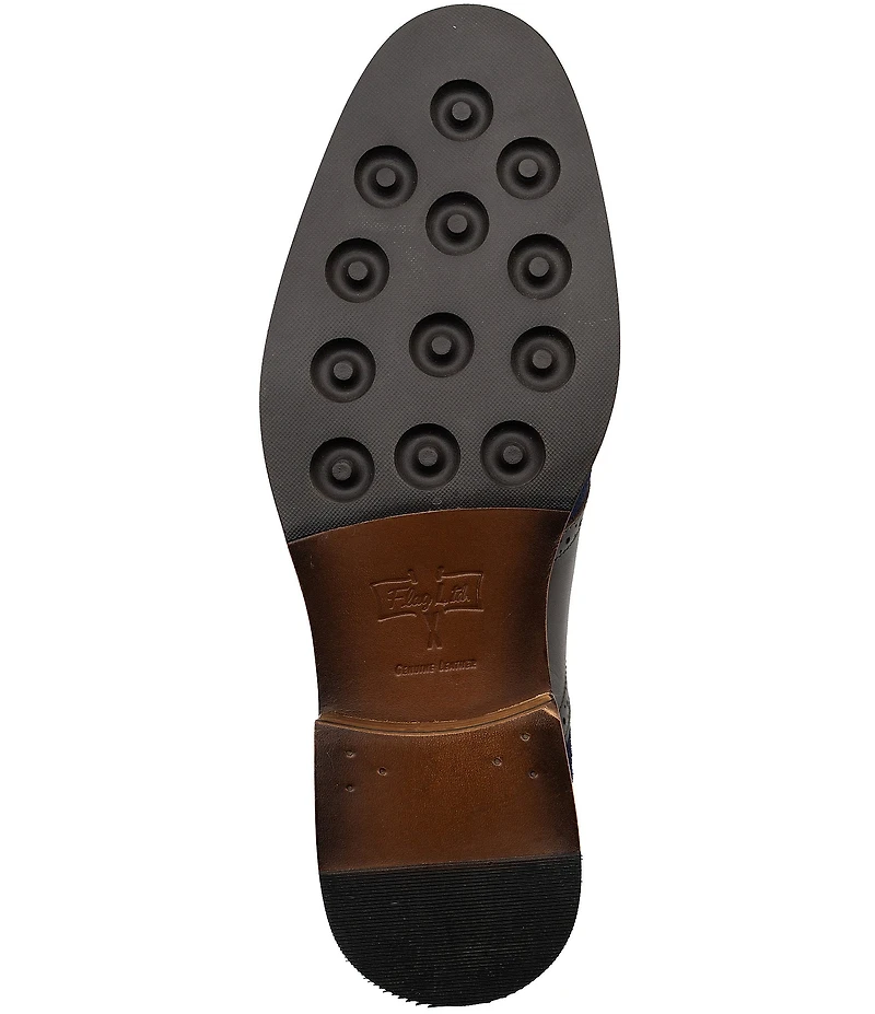 Flag LTD. Men's Copley Suede and Leather Brogue Detail Saddle Dress Oxfords