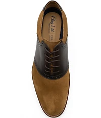 Flag LTD. Men's Copley Suede and Leather Brogue Detail Saddle Dress Oxfords