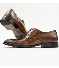 Flag LTD. Men's Harmon Leather Brogue Detail Cap Toe Dress Oxfords