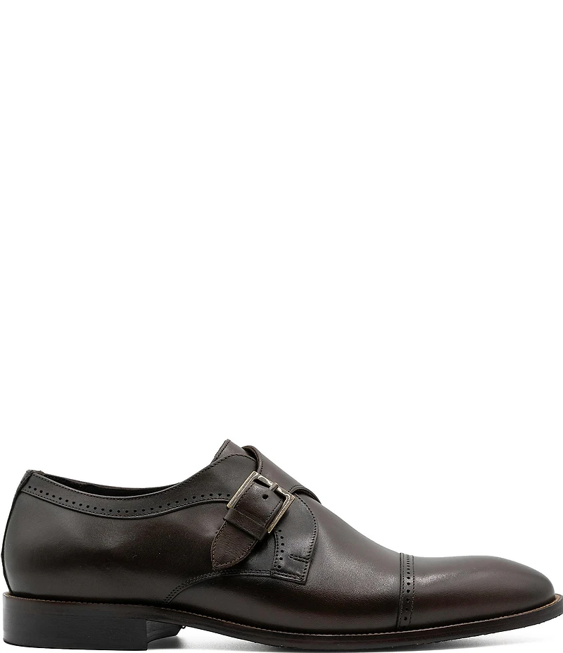 Flag LTD. Men's Harmon Cap Toe Leather Monk Strap Oxfords