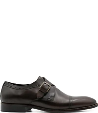 Flag LTD. Men's Harmon Cap Toe Leather Monk Strap Oxfords