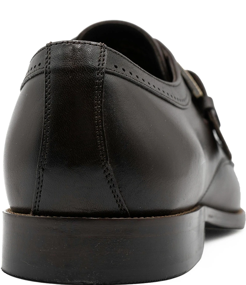 Flag LTD. Men's Harmon Cap Toe Leather Monk Strap Oxfords