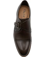 Flag LTD. Men's Harmon Cap Toe Leather Monk Strap Oxfords