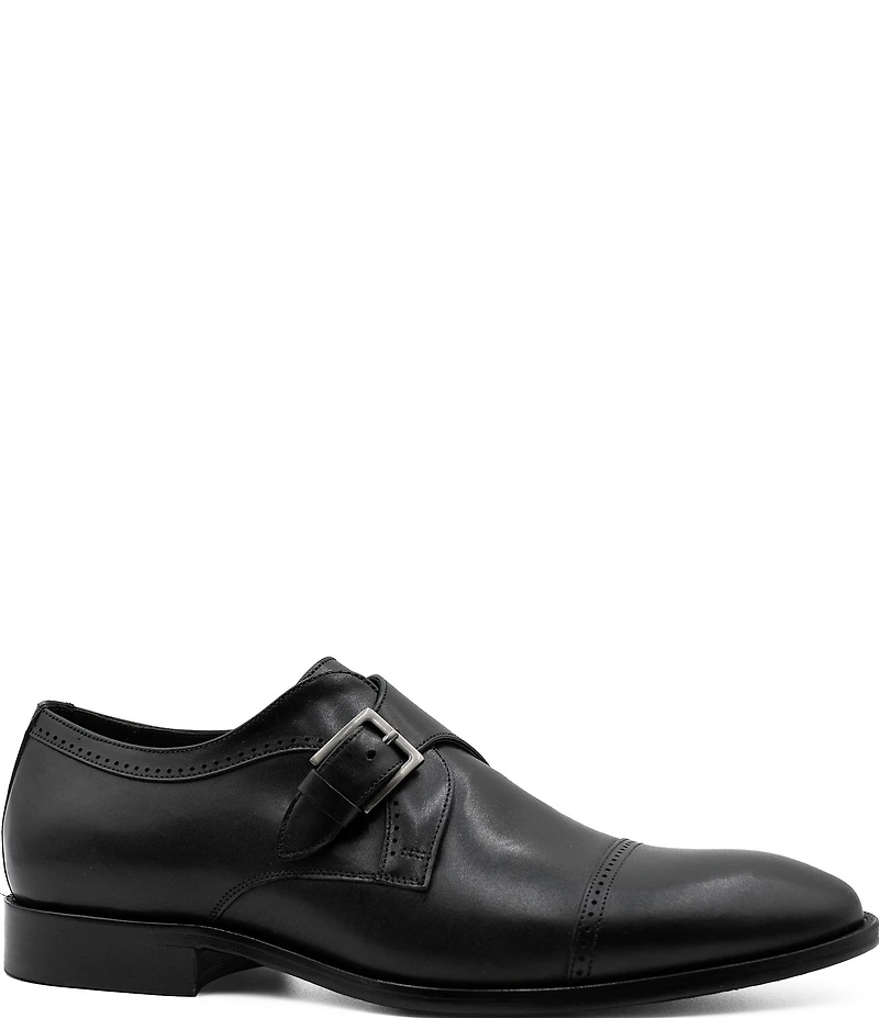 Flag LTD. Men's Harmon Cap Toe Leather Monk Strap Oxfords