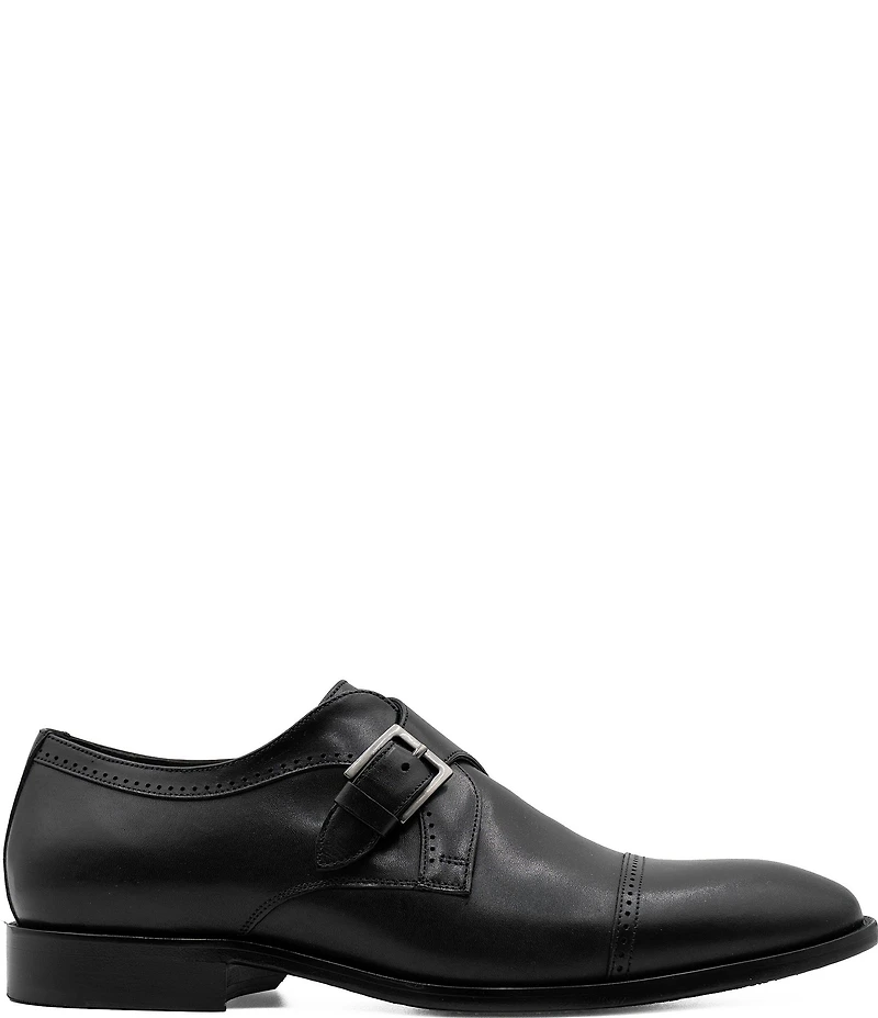 Flag LTD. Men's Harmon Cap Toe Leather Monk Strap Oxfords