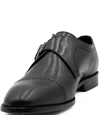 Flag LTD. Men's Harmon Cap Toe Leather Monk Strap Oxfords
