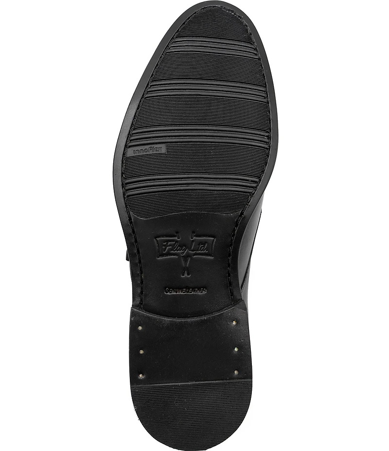 Flag LTD. Men's Harmon Cap Toe Leather Monk Strap Oxfords