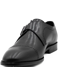 Flag LTD. Men's Harmon Cap Toe Leather Monk Strap Oxfords