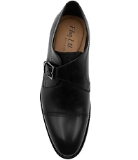Flag LTD. Men's Harmon Cap Toe Leather Monk Strap Oxfords