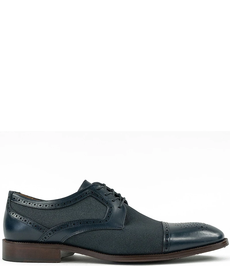 Flag LTD. Men's Harmon Linen Brogue Detail Cap Toe Oxfords