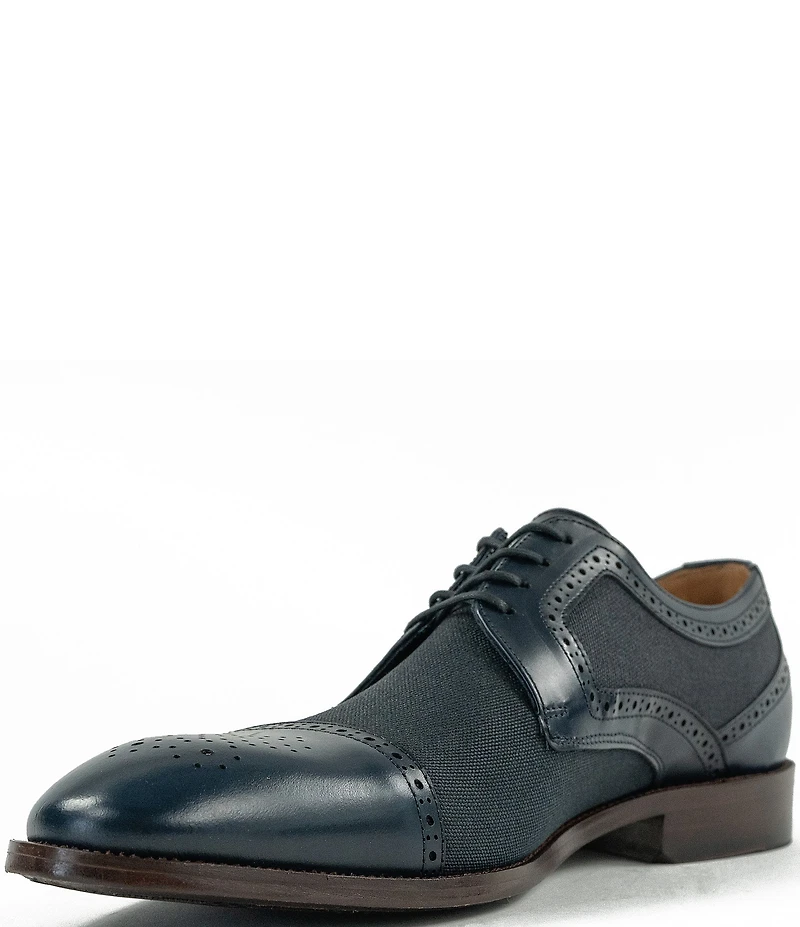 Flag LTD. Men's Harmon Linen Brogue Detail Cap Toe Oxfords