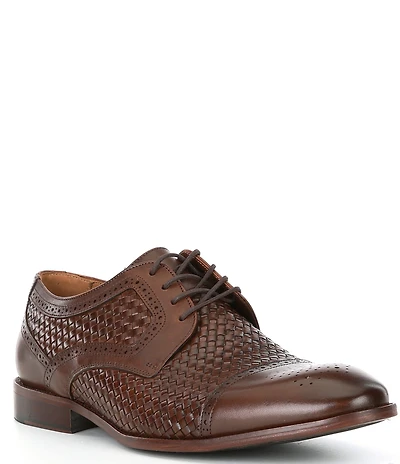 Flag LTD. Men's Harmon Woven Leather Cap Toe Dress Oxfords