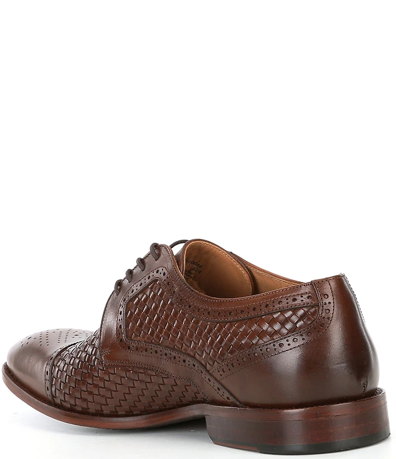 Flag LTD. Men's Harmon Woven Leather Cap Toe Dress Oxfords