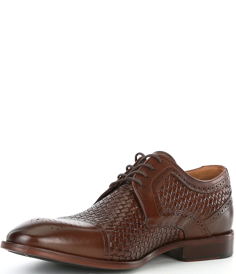 Flag LTD. Men's Harmon Woven Leather Cap Toe Dress Oxfords