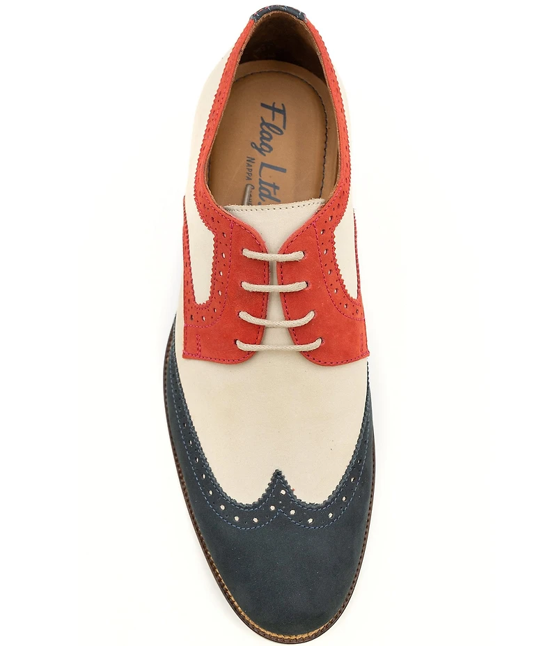 Flag LTD. Men's Kent Leather Patriot Wingtip Brogue Dress Oxfords