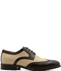 Flag LTD. Men's Kent Leather Raffia Wingtip Brogue Dress Oxfords