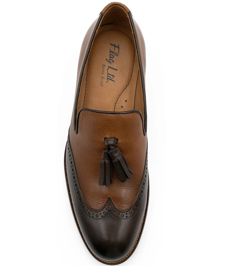 Flag LTD. Men's Kent Leather Wing Tip Tassel Loafers