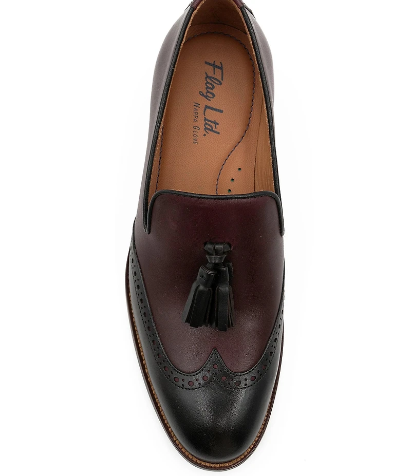 Flag LTD. Men's Kent Leather Wing Tip Tassel Loafers