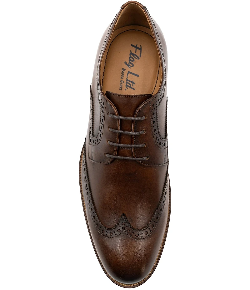 Flag LTD. Men's Kent Leather Wingtip Brogue Dress Oxfords