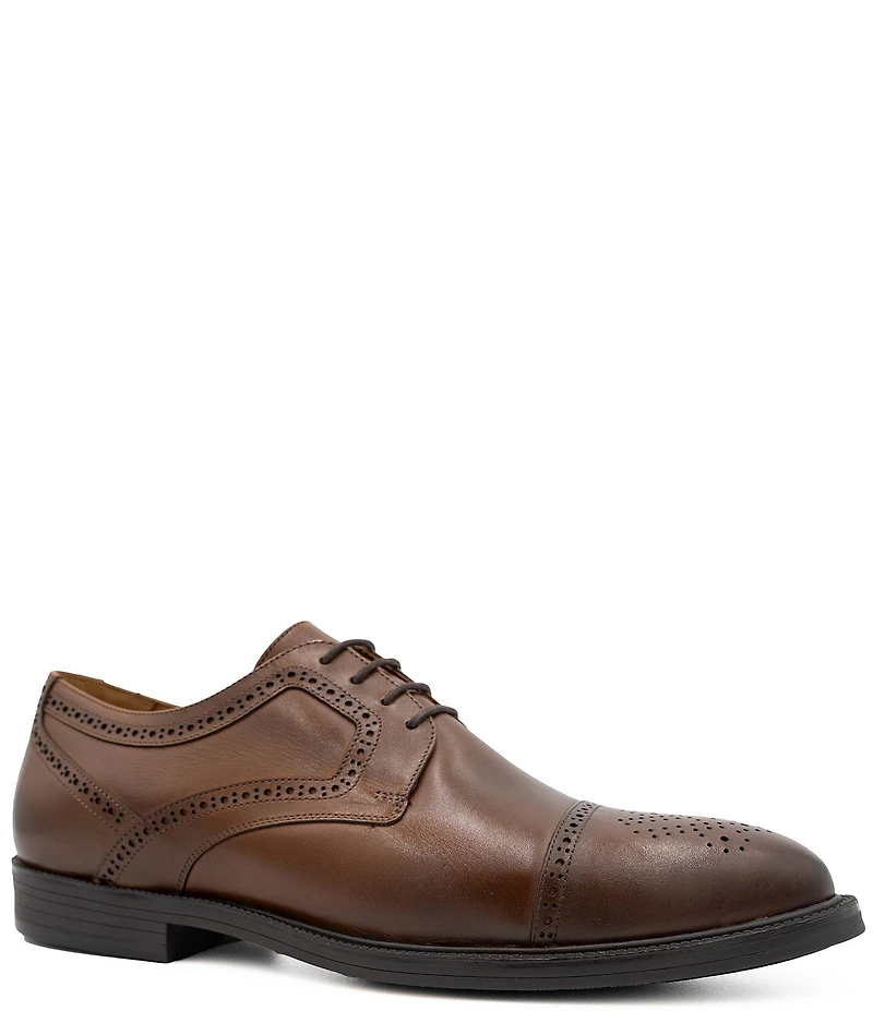 Flag LTD. Men's Marcus Leather Brogue Detail Cap Toe Dress Oxfords