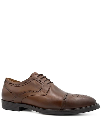 Flag LTD. Men's Marcus Leather Brogue Detail Cap Toe Dress Oxfords