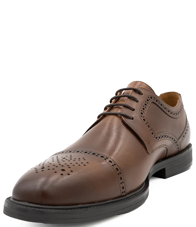 Flag LTD. Men's Marcus Leather Brogue Detail Cap Toe Dress Oxfords