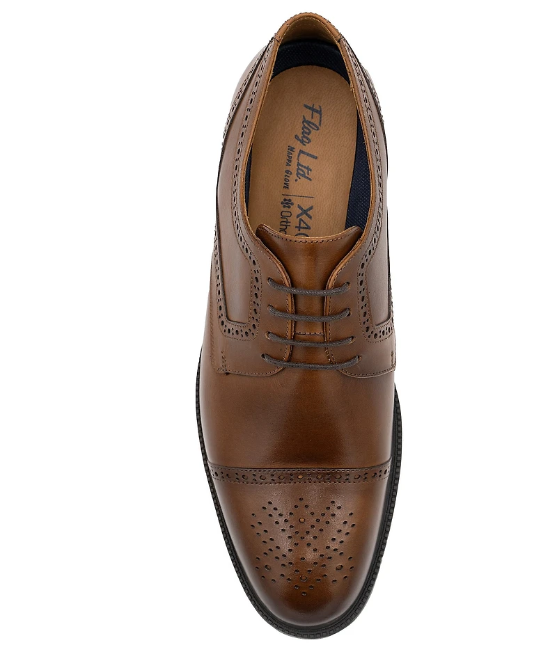 Flag LTD. Men's Marcus Leather Brogue Detail Cap Toe Dress Oxfords
