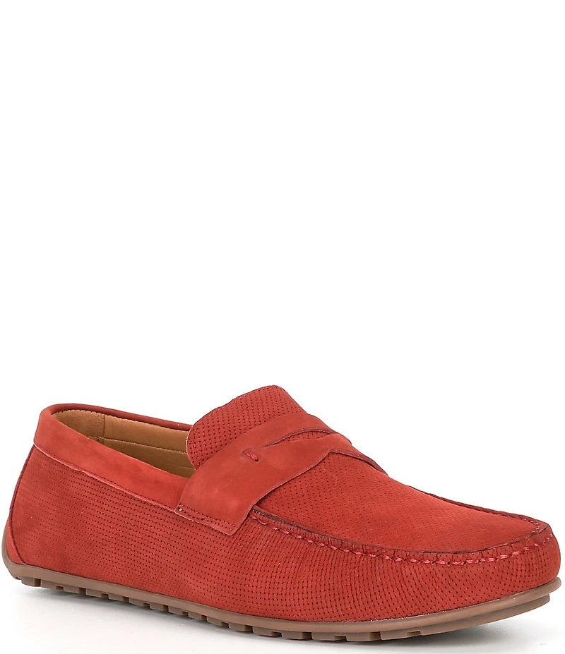 Flag LTD. Men's Mario Embossed Leather Penny Loafer Drivers