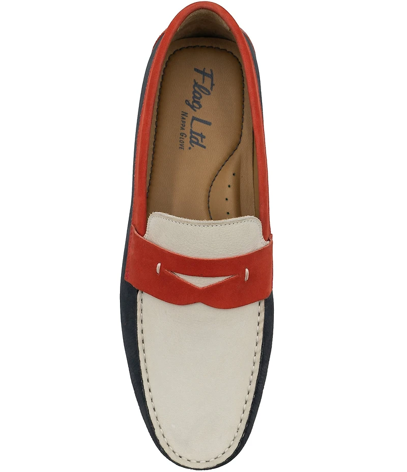 Flag LTD. Men's Mario Leather Patriot Penny Loafer Drivers