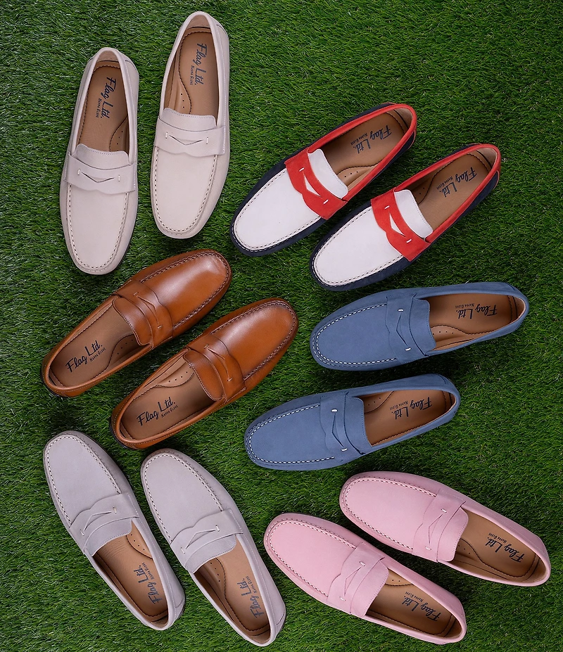 Flag LTD. Men's Mario Leather Patriot Penny Loafer Drivers